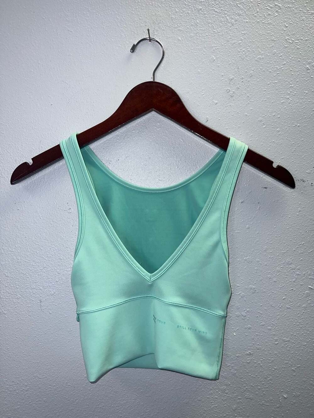 Lululemon Align Tank Top Mint Green V Neck Sports Bra Graphic Crop Women 4 0209